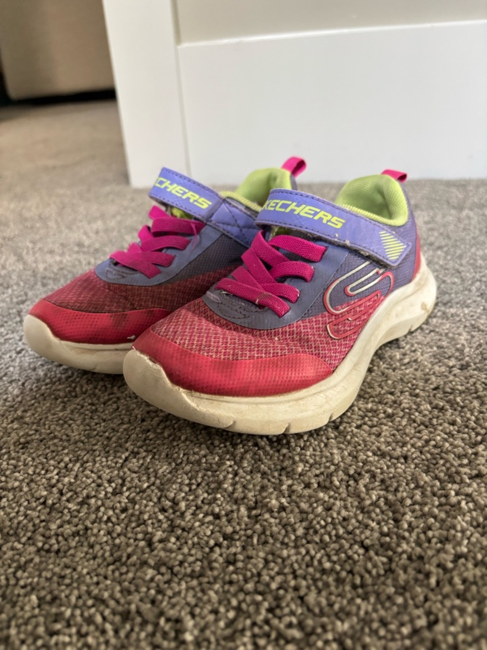 Skechers Kids Bright Pink, Purple & Lime Athletic Sneakers